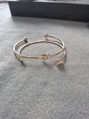 Gold Knot & Arrow Open Cuff Bracelet - Women's Jewelry